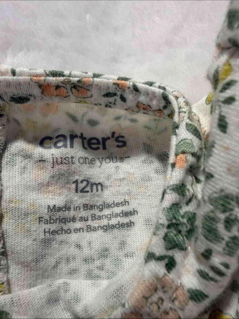 Carter's White Floral Cotton Dress with Matching White Bloomers